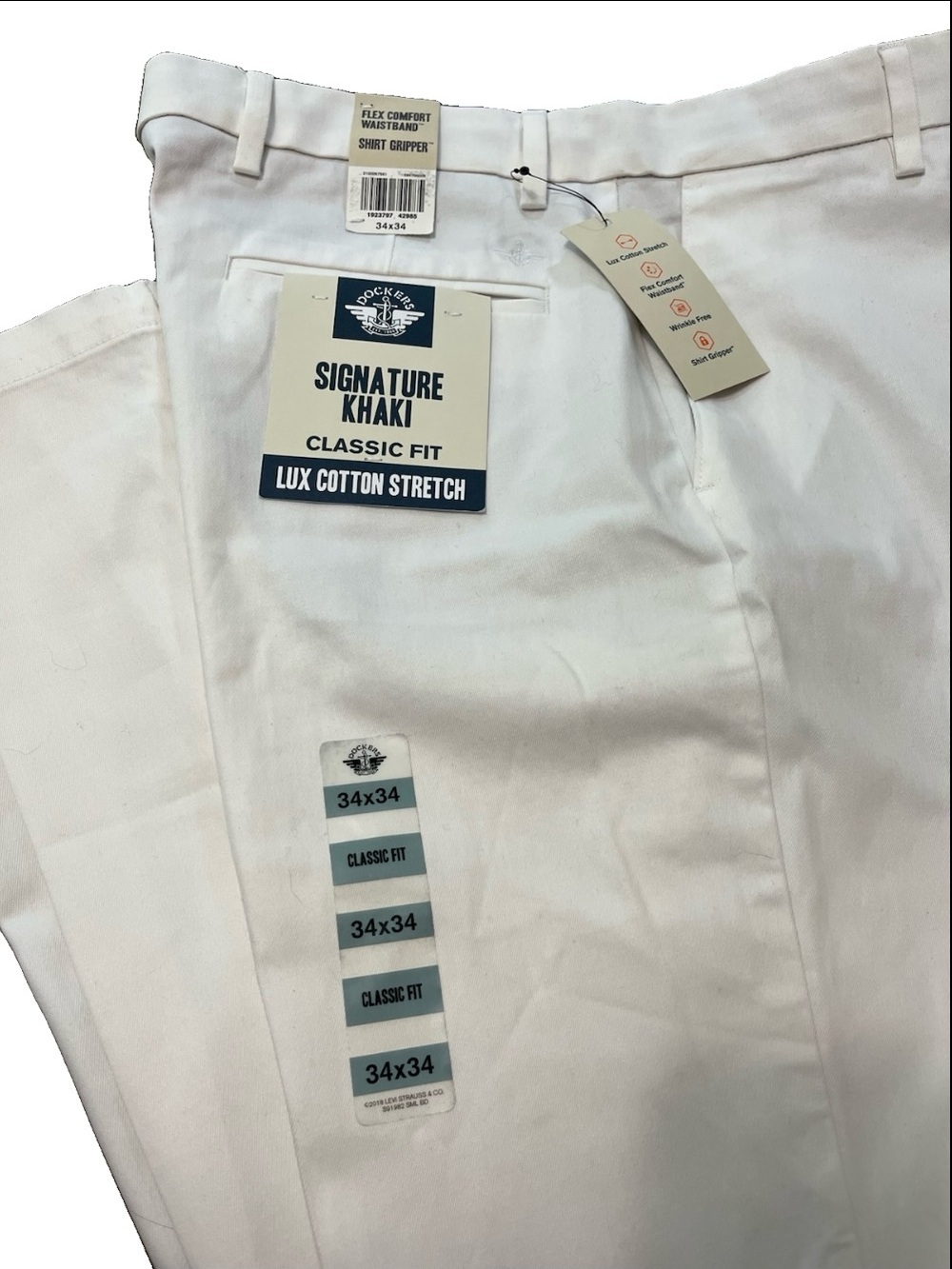 Dockers Signature Khaki Classic-Fit Men's Pants - White Lux Stretch Shirt Grippe - Picture 2 of 8